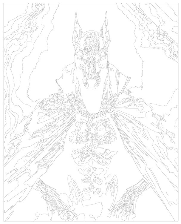 Картина по номерам «Собака доберман в образе вампира» — картинка 3