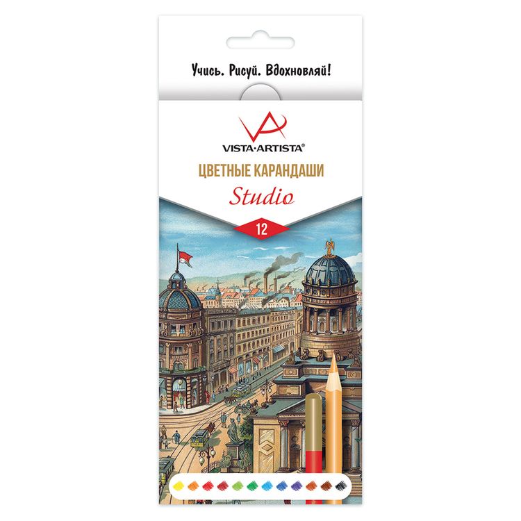Набор цветных карандашей Vista-Artista Studio, 12 цветов