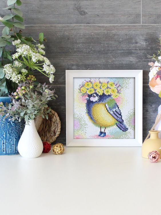 Алмазная вышивка «Солнечная синичка» — картинка 3