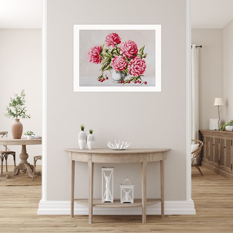 Алмазная вышивка «Пионы и вишни» — картинка 3