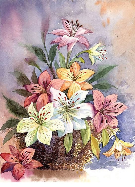 Алмазная вышивка «Букет лилий» — картинка 2