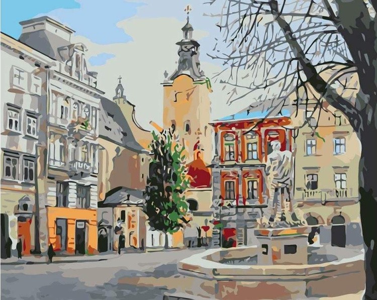 Картина по номерам «Площадь старого города»