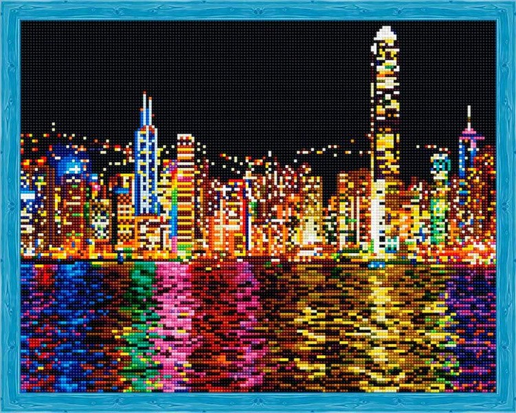 Алмазная вышивка «Ночной Гонконг»