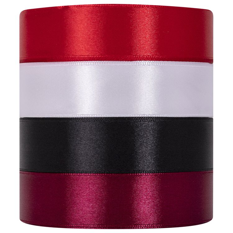 Лента атласная, ширина 25 мм, набор №1, 4 цвета по 23 м, Brauberg — картинка 2