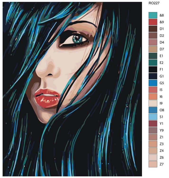 Картина по номерам «Темноволосая девушка» — картинка 2