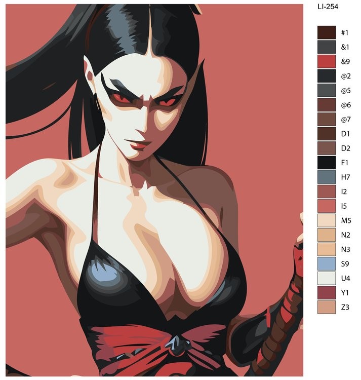 Картина по номерам «Эффектная девушка» — картинка 2