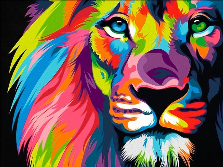 Алмазная вышивка «Красочный лев»