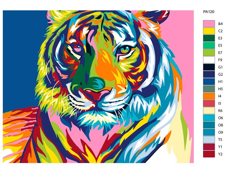Картина по номерам «Радужный тигр» — картинка 2