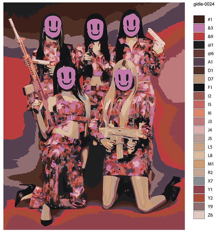 Картина по номерам «KPOP кпоп группа GI-dle Джи Айдл 40х50» — картинка 2