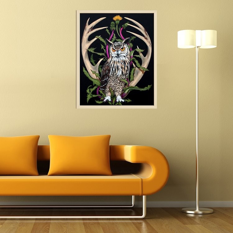 Картина по номерам «Тотемная птица Филин» — картинка 4