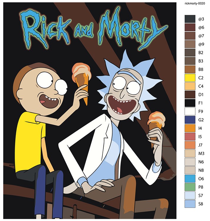 Картина по номерам «Рик и Морти Rick and Morty: Мороженое» — картинка 2