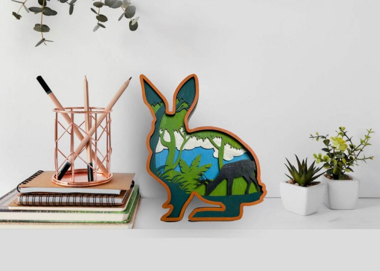 3D пазл-раскраска «Лесной заяц» — картинка 2