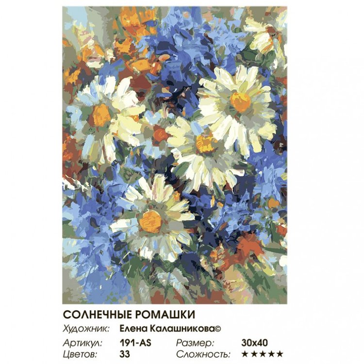 Картина по номерам «Солнечные ромашки» — картинка 2