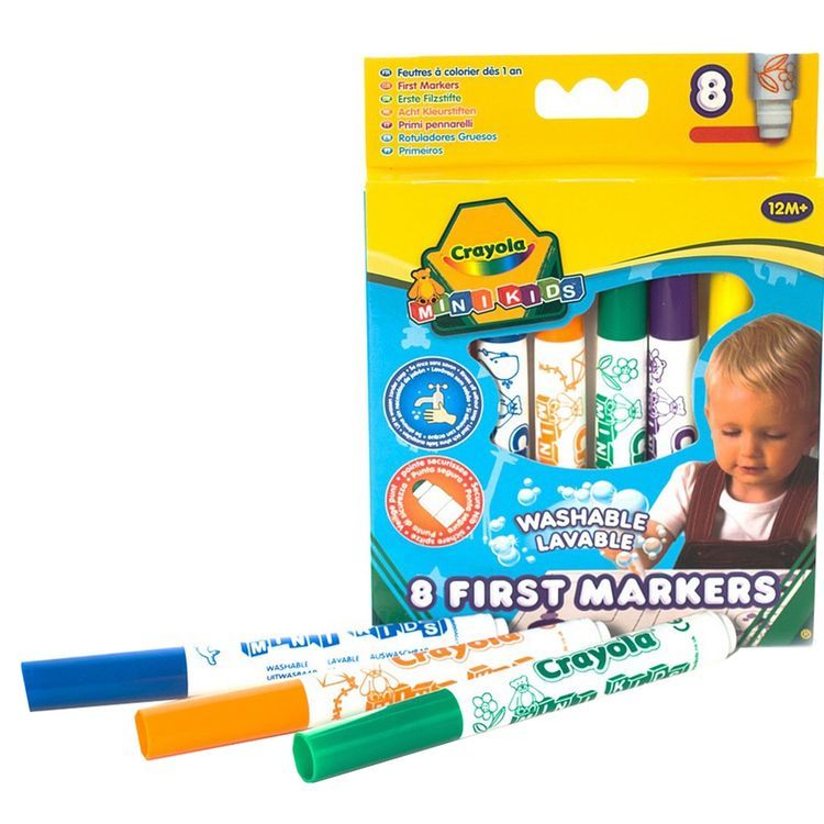 Смываемые фломастеры для малышей 8 шт., Crayola — картинка 2