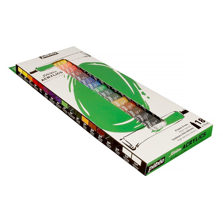 Набор акриловых красок Pebeo Studio Acrylics 18 цветов, 12 мл — картинка 3