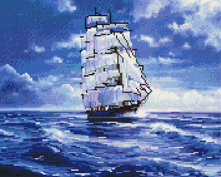 Алмазная вышивка «Корабль в море»