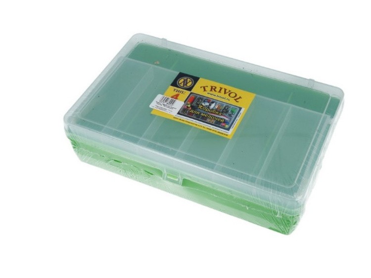 Коробка для мелочей №4 двухъярусная, с микролифтом Trivol, цвет: салатовый — картинка 3