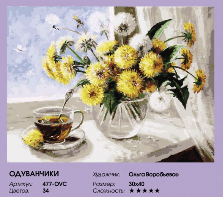 Картина по номерам «Одуванчики» — картинка 2