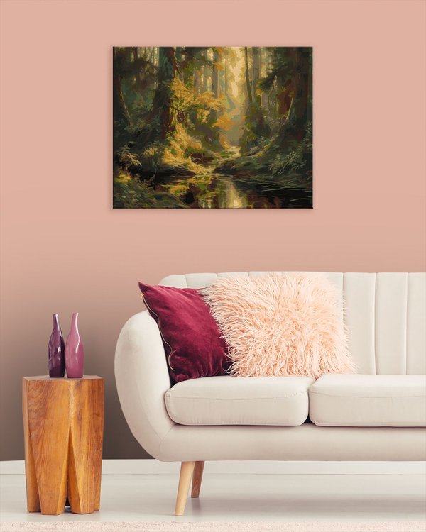 Картина по номерам «Ручей в древнем лесу» — картинка 3