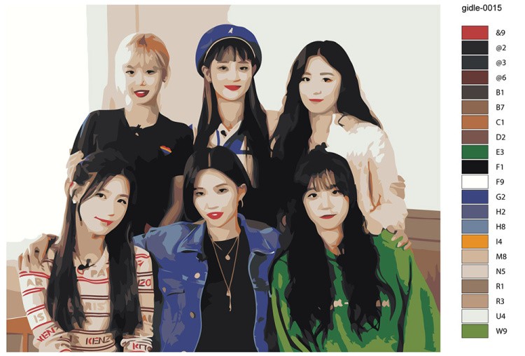 Картина по номерам «K-POP группа (G)I-dle Джи Айдл 2» — картинка 2