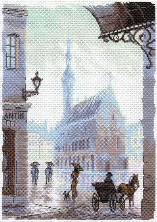Рисунок на ткани «Старый город»