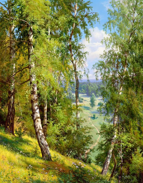 Алмазная вышивка «Берёзы в лесу. И. Прищепа» — картинка 2