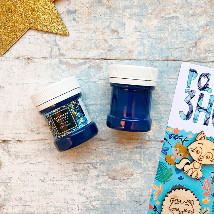 Краска для эбру темно-синяя 30 мл, Amazing Color — картинка 2