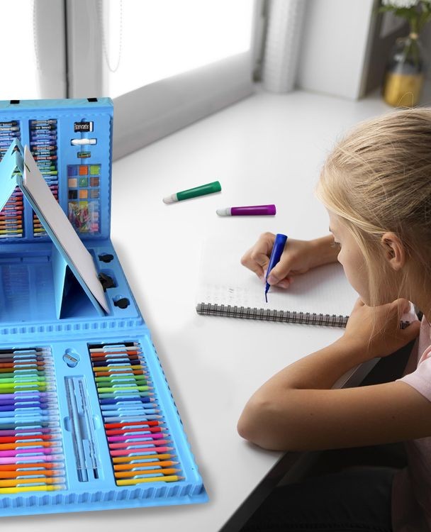 Чемодан творчества «Художественный набор», голубой, 208 предметов — картинка 5