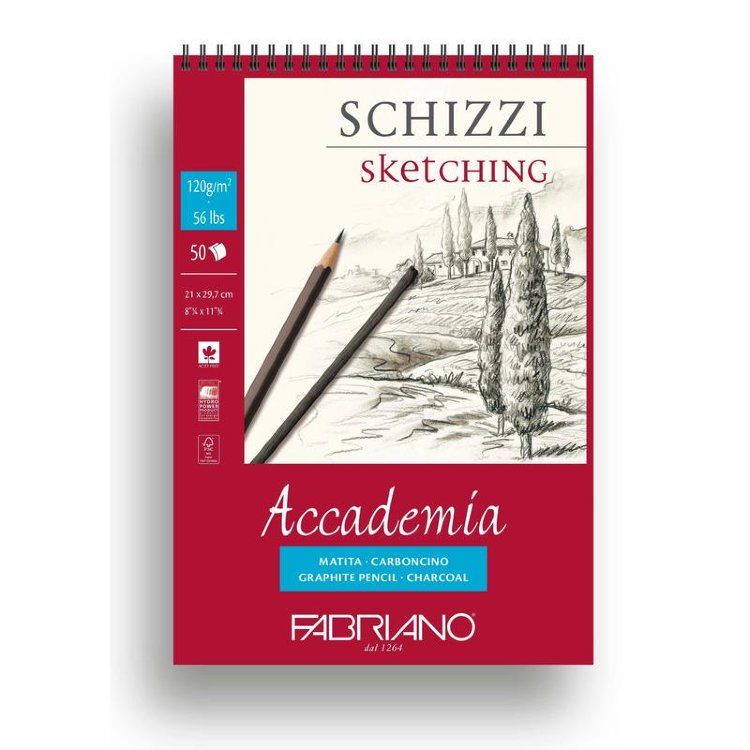 Альбом для эскизов «Accademia» А5 14.8х21 см на спирали, 50 листов