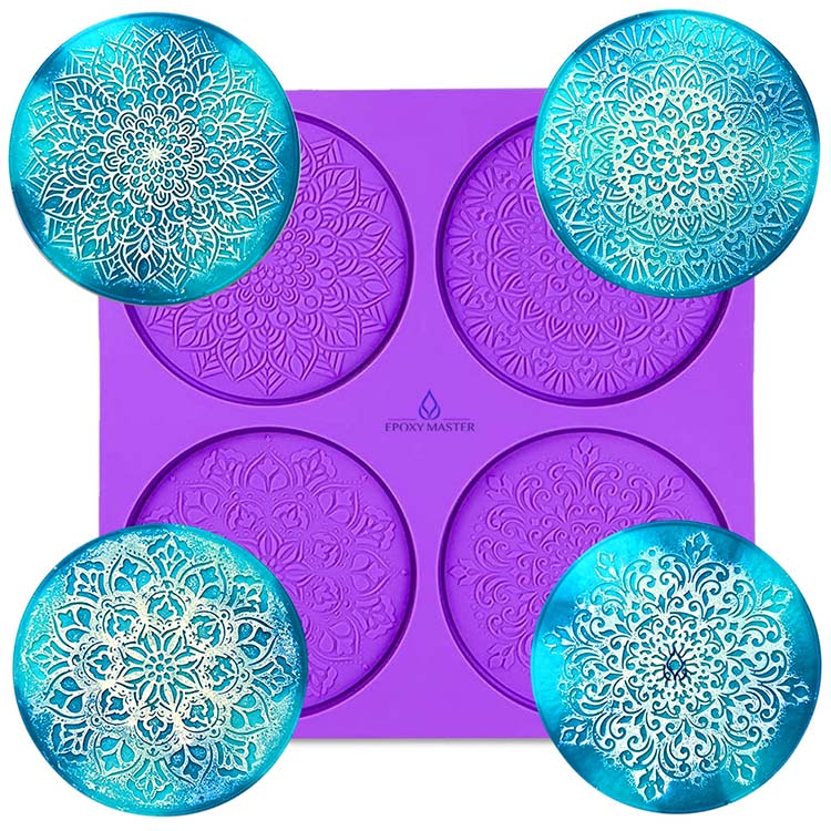Силиконовый молд «Подстаканник мандала», 4 шт., d10 см — картинка 2