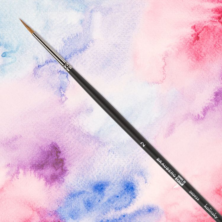 Кисть художественная профессиональная Art Classic, колонок, круглая, № 2, длинная ручка, Brauberg — картинка 5