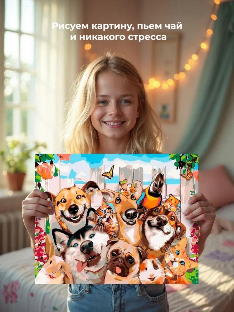 Картина по номерам «Селфи на заднем дворе» — картинка 6