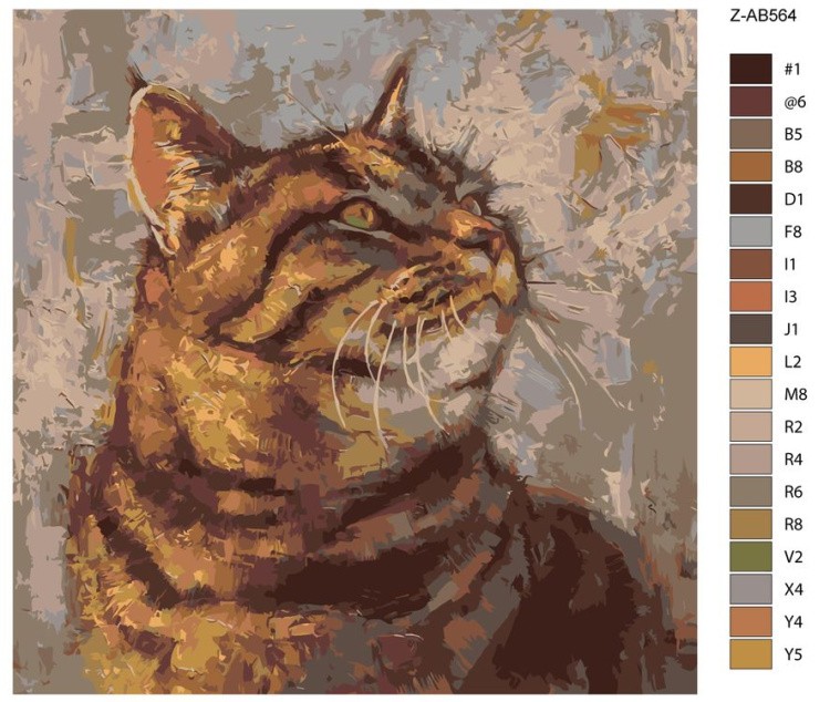 Картина по номерам «Задумчивый кот» — картинка 2