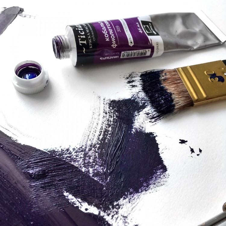 Масляная краска Tician, кобальт фиолетовый, 46 мл, Малевичъ — картинка 4