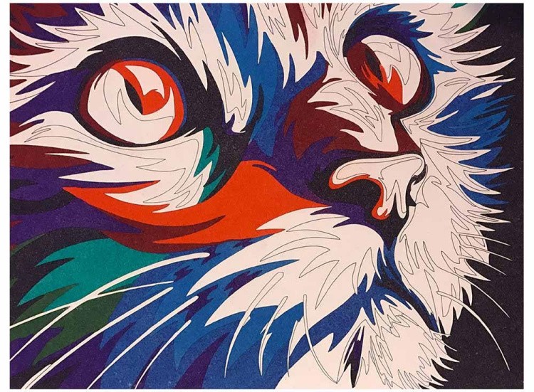 Картина цветным песком «Кот» — картинка 4