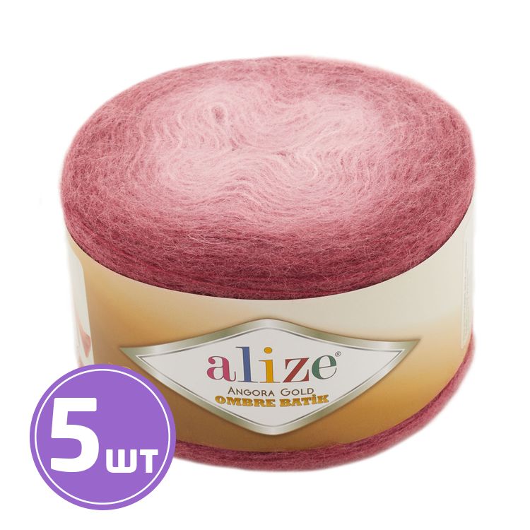 Пряжа ALIZE Angora Gold Ombre Batik (7247), брусника, 5 шт. по 150 г