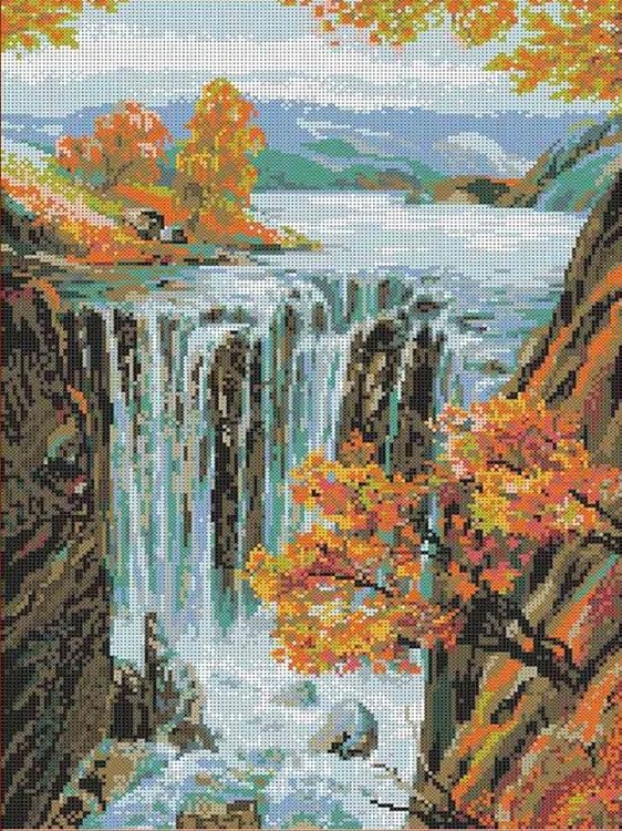 Рисунок на ткани «Водопад»