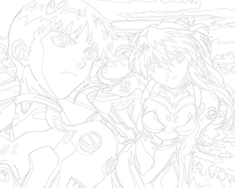 Картина по номерам «Evangelion Евангелион: Аска Лэнгли и Синдзи Икари» — картинка 3