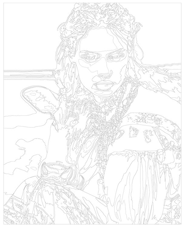 Картина по номерам «Девушка и теленок в стиле фешн» — картинка 3