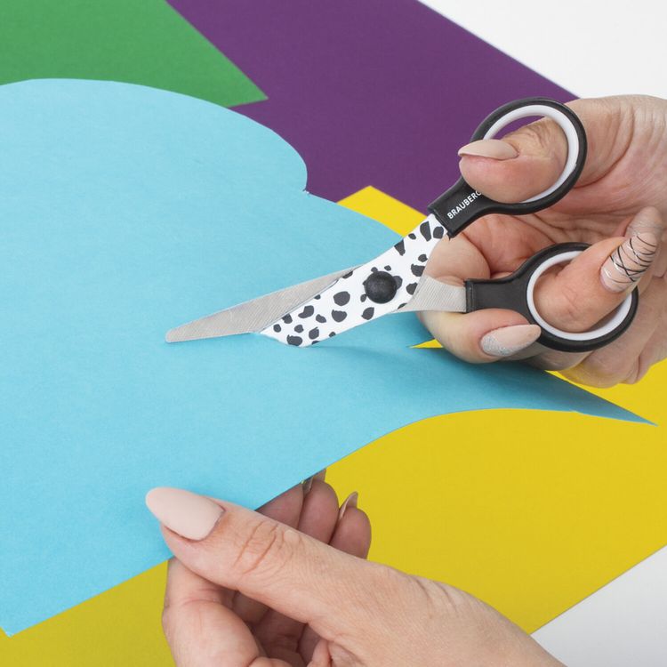 Ножницы Kid Series, 13 см, с цветной печатью «Далматин», закругленные, Brauberg — картинка 7