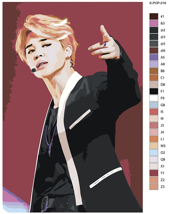Картина по номерам «Корейская K-POP группа BTS Чимин» — картинка 2