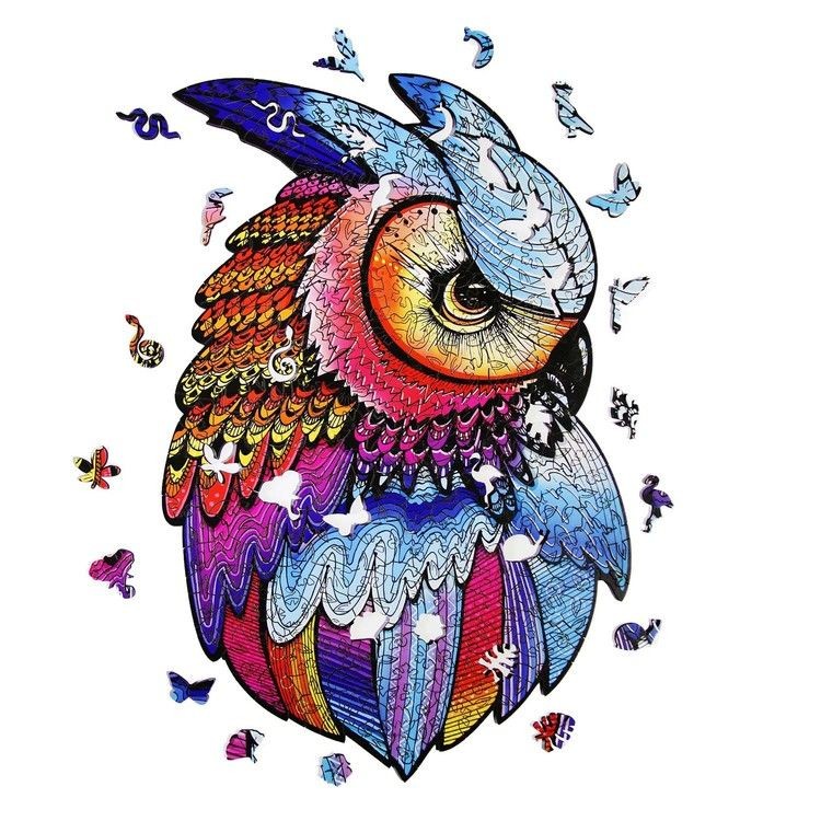 Деревянные пазлы XL «Мудрый филин» — картинка 2