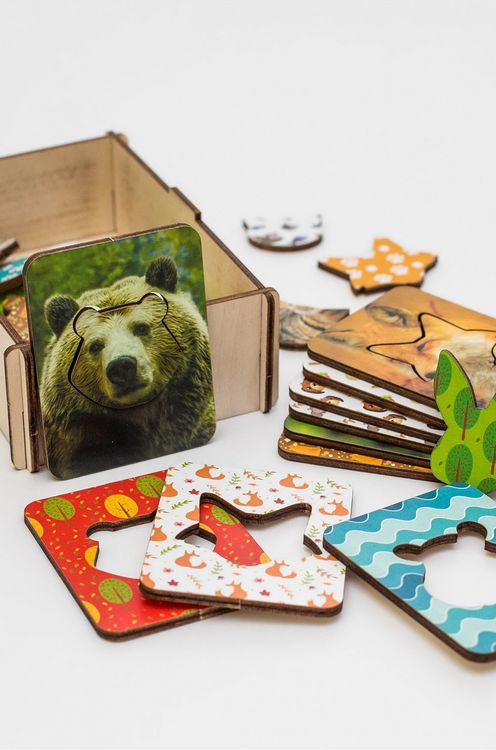 Развивающее пособие из дерева. Доски Сегена «Животные», набор 18 шт. — картинка 4