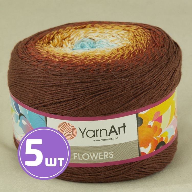 Пряжа YarnArt Flowers (296), мультиколор, 5 шт. по 250 г