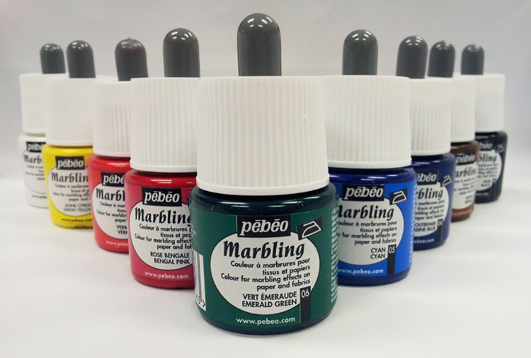 Краска для эбру желтая лимонная 45 мл, Pebeo — картинка 2