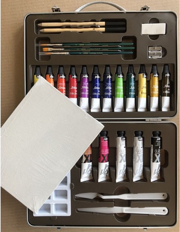 Краски масляные Pebeo набор XL в металлическом кейсе 5 цв.x20 мл, 12 цв.x12 мл — картинка 2