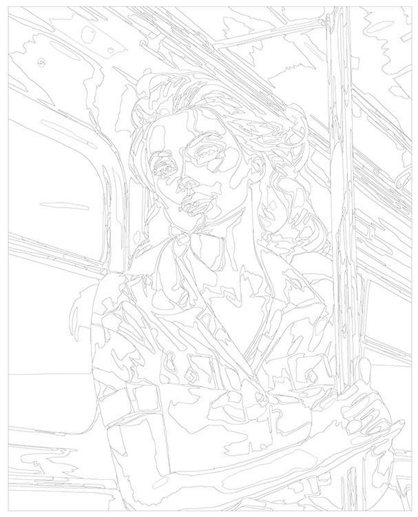 Картина по номерам «Портрет девушки в троллейбусе» — картинка 3