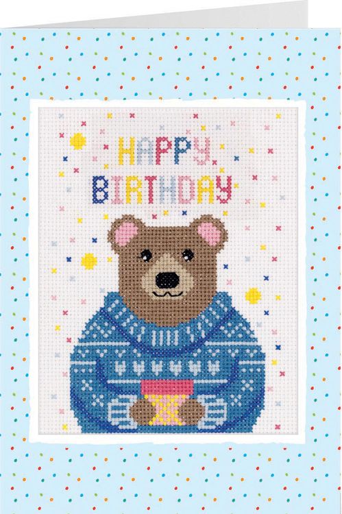 Набор для вышивания «Открытка. Мишка с подарком» — картинка 2