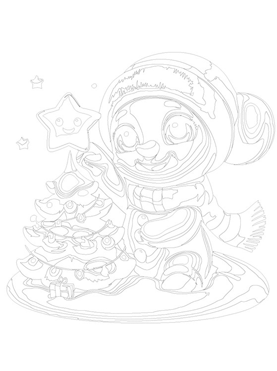 Картина по номерам «Детская, для детей: снеговик и ёлка» — картинка 3