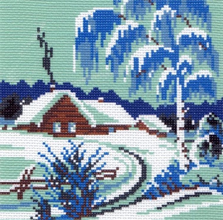 Рисунок на ткани «Зимнее утро»